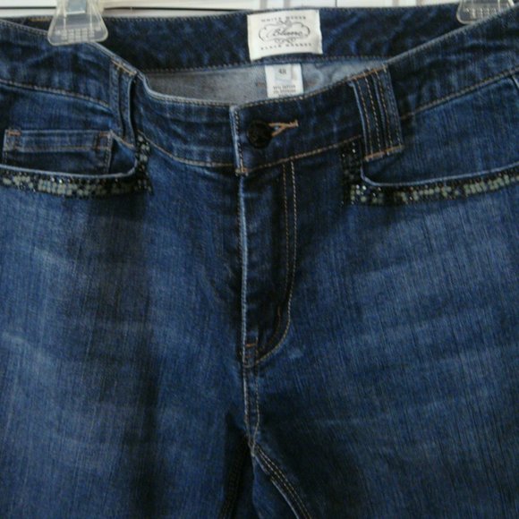 White House Black Market Blue Flair Jeans - Picture 6 of 7